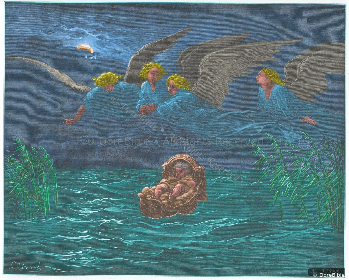 The Child Moses on the Nile by Gustave Doré