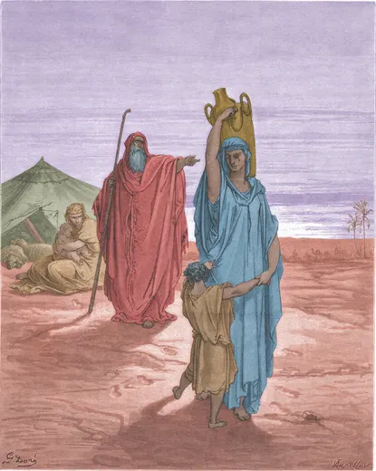 Gustave Doré Bible illustration: The Expulsion of Ishmael and His Mother — Illustration 014