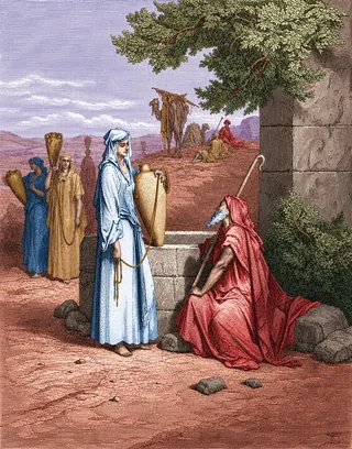 Gustave Doré Bible illustration: Eliezer and Rebekah — Illustration 018