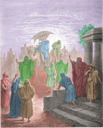 Gustave Doré Bible illustration: The Meeting of Isaac and Rebekah — Illustration 019