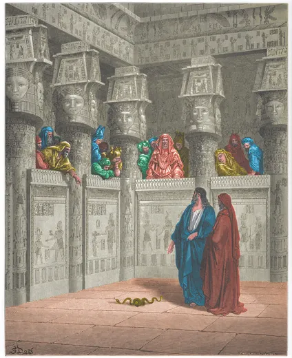 Gustave Doré Bible illustration: Moses and Aaron Before Pharaoh — Illustration 032