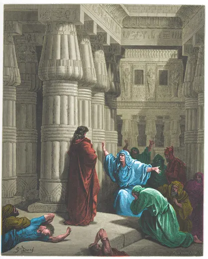 Gustave Doré Bible illustration: The Egyptians Urge Moses to Depart — Illustration 036