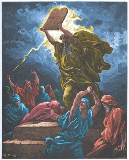 Gustave Doré Bible illustration: Moses Breaking the Tables of the Law — Illustration 041