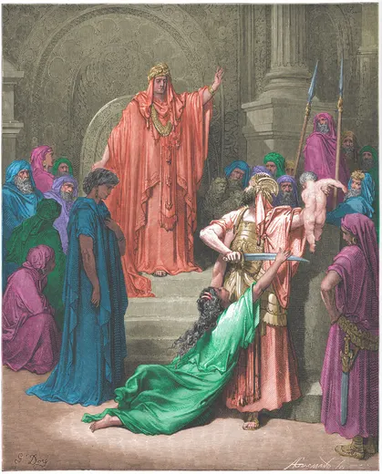 Gustave Doré Bible illustration: The Judgment of Solomon — Illustration 090
