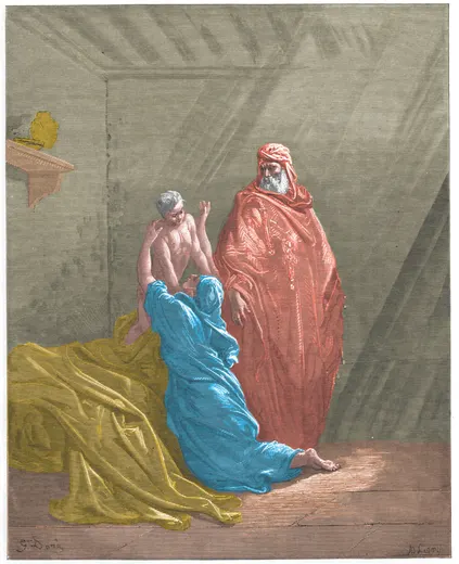 Gustave Doré Bible illustration: Elijah Raises the Son of the Widow of Zarephath — Illustration 095