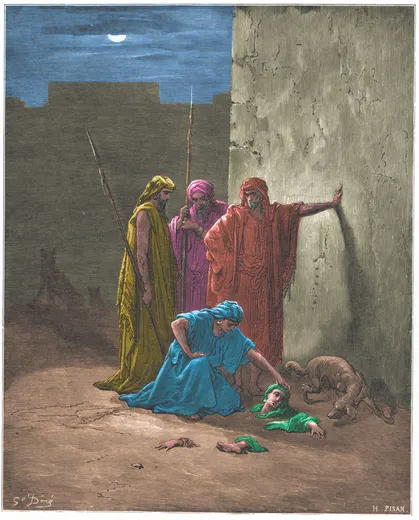 Gustave Doré Bible illustration: Jehu's Companions Finding the Remains of Jezebel — Illustration 106