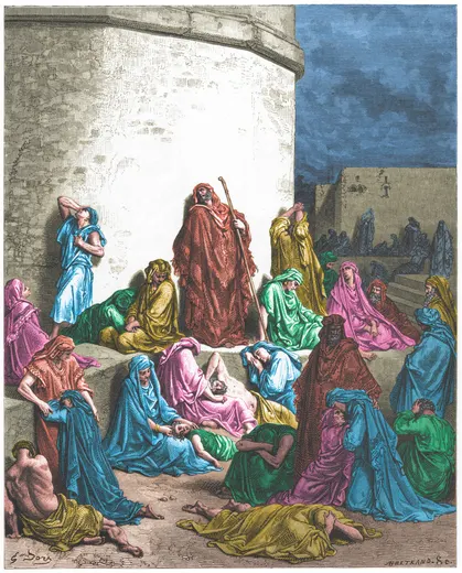 Gustave Doré Bible illustration: The People Mourning Over the Ruins of Jerusalem — Illustration 116