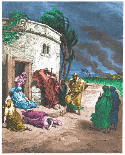 Gustave Doré Bible illustration: Job Hearing of His Ruin — Illustration 136