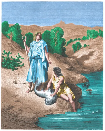 Gustave Doré Bible illustration: Tobias and the Angel — Illustration 140