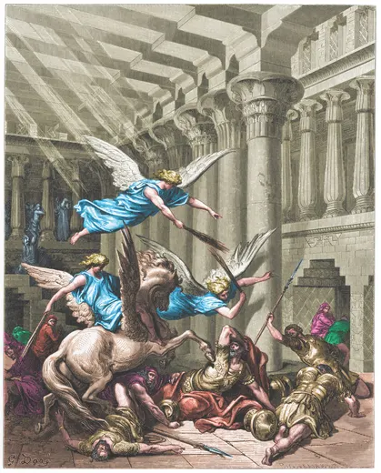 Gustave Doré Bible illustration: Heliodorus Cast Down — Illustration 154