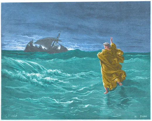 Gustave Doré Bible illustration: Jesus Walking on the Sea — Illustration 185