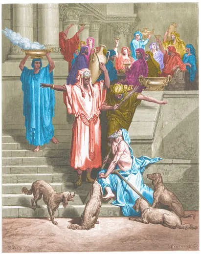 Gustave Doré Bible illustration: Lazarus at the Rich Man's House — Illustration 195
