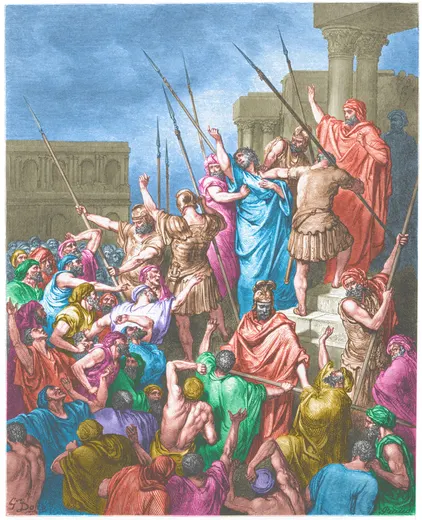 Gustave Doré Bible illustration: St. Paul Rescued from the Multitude — Illustration 234
